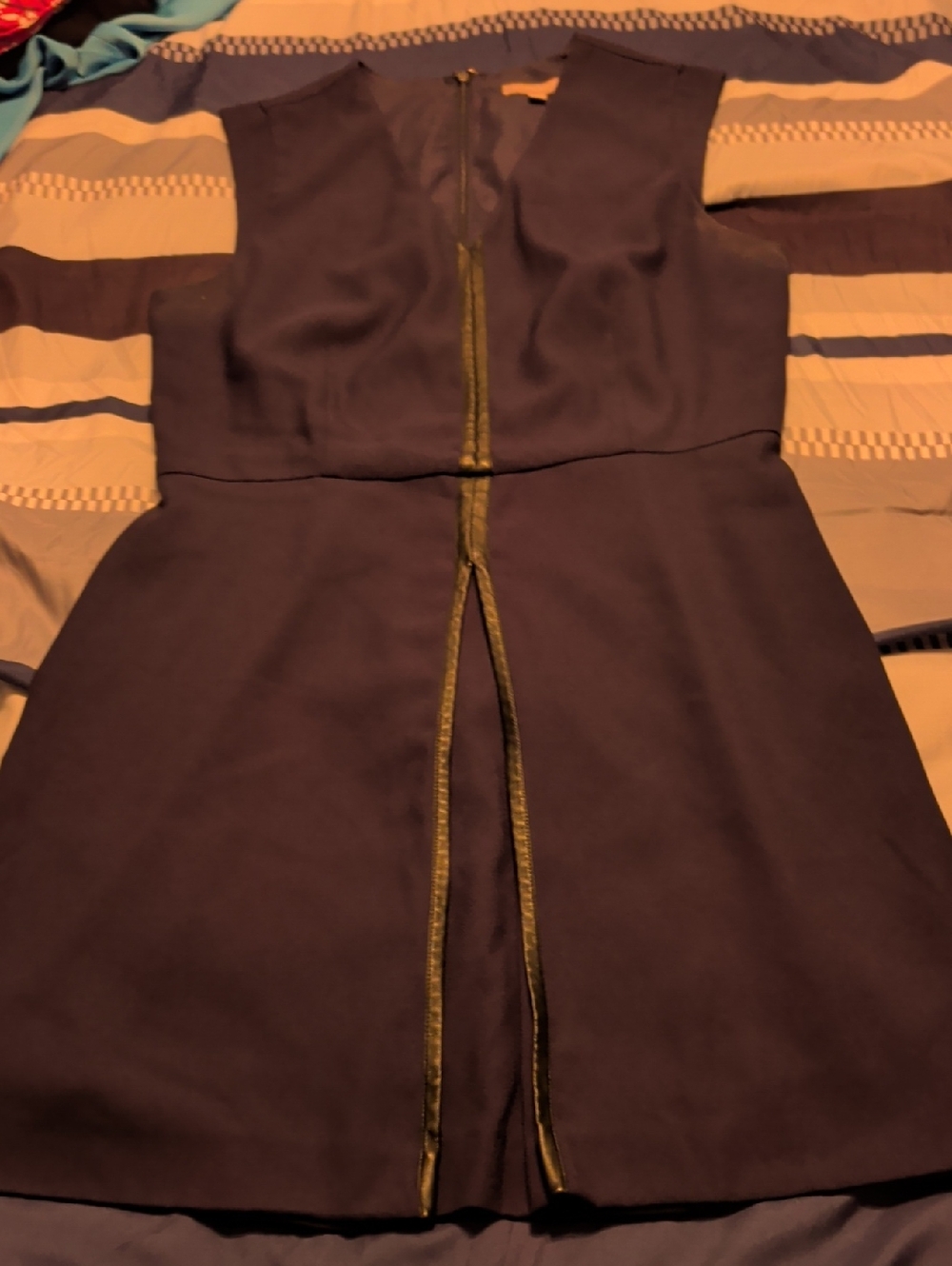 Banana Republic Navy Mini Dress with Front Exposed Zipper
